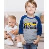 imageTractor Construction Big Brother Shirt Sibling Boys Toddler Kids 34 Sleeve Baseball Jersey TShirtBlue