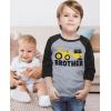 imageTractor Construction Big Brother Shirt Sibling Boys Toddler Kids 34 Sleeve Baseball Jersey TShirtDark Gray