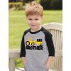 imageTractor Construction Big Brother Shirt Sibling Boys Toddler Kids 34 Sleeve Baseball Jersey TShirtDark Gray