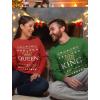 imageTstars King ampamp Queen Couples Ugly Christmas Sweatshirts Funny His and Hers Xmas Holiday Matching Sweatshirt for Men WomenQueen Red  King Green