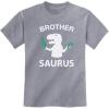 imageBrother Saurus Shirt Cute Boy T Rex Gift for Big Brother Kids TShirtGray