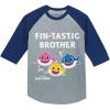 imageBrother Shark Shirt for Boys Baby Shark Birthday Outfit Big Brother Raglan Shirt Fintastic BrotherBlue
