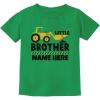 imagePersonalized Little Brother Gift for Tractor Loving Boys Toddler Kids TShirtGreen