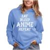 imageTeeStars  Eat Sleep Anime Repeat Women HoodieCalifornia Blue