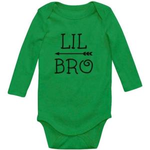 imageLittle Brother Shirt for Boys Baby Announcement Baby Long Sleeve BodysuitGreen