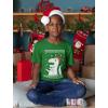 imageTstars Big Trex Santa Ugly Christmas Dinosaur Sweater Style Kids TShirtGreen