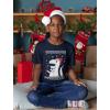 imageTstars Big Trex Santa Ugly Christmas Dinosaur Sweater Style Kids TShirtNavy
