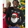 imageTstars Black Santa Claus Ugly Christmas Shirt for Men Tacky Sweater Style Xmas Holiday Mens Long Sleeve TShirtBlack