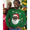 imageTstars Black Santa Claus Ugly Christmas Shirt for Men Tacky Sweater Style Xmas Holiday Mens Long Sleeve TShirtGreen