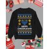 imageTstars Happy Chrismukkah Ugly Hanukkah Sweater for Men Christmas Jewish Holiday Chanukah SweatersBlack