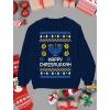 imageTstars Happy Chrismukkah Ugly Hanukkah Sweater for Men Christmas Jewish Holiday Chanukah SweatersNavy