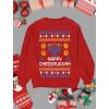 imageTstars Happy Chrismukkah Ugly Hanukkah Sweater for Men Christmas Jewish Holiday Chanukah SweatersRed