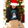 imageTstars Jawlly Santa Shark Ugly Christmas Sweatshirt Tacky Sweater Style Xmas Holiday Sweatshirts for Youth KidsBlack