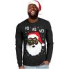 imageTstars Black Santa Claus Ugly Christmas Shirt for Men Tacky Sweater Style Xmas Holiday Mens Long Sleeve TShirtBlack