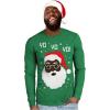 imageTstars Black Santa Claus Ugly Christmas Shirt for Men Tacky Sweater Style Xmas Holiday Mens Long Sleeve TShirtGreen