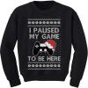 imageTstars Gaming Kids Ugly Christmas Sweatshirt Gifts for Gamers I Paused My Game to Be Here Youth Holiday Xmas SweatshirtsBlack