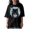imageTstars Kawaii Cat Eating Ramen Noodle Anime Shirt for Men Women Japanese Manga Unisex Oversized ShirtsBlack