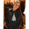 imageTstars Big White Xmas Tree Ugly Christmas Hoodie for Women Teen Girls Holiday Pullover HoodiesBlack