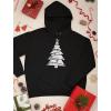 imageTstars Big White Xmas Tree Ugly Christmas Hoodie for Women Teen Girls Holiday Pullover HoodiesBlack