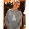 imageTstars Big White Xmas Tree Ugly Christmas Hoodie for Women Teen Girls Holiday Pullover HoodiesGray
