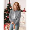 imageTstars Big White Xmas Tree Ugly Christmas Hoodie for Women Teen Girls Holiday Pullover HoodiesGray