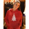 imageTstars Big White Xmas Tree Ugly Christmas Hoodie for Women Teen Girls Holiday Pullover HoodiesRed