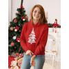imageTstars Big White Xmas Tree Ugly Christmas Hoodie for Women Teen Girls Holiday Pullover HoodiesRed