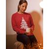 imageTstars Meeowee Cat Sweatshirt Women Teen Girls Snowflake Ugly Christmas Sweater Style Medium Red