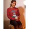 imageTstars Shark Ugly Christmas Sweater Style Women Teen Girls Jawlly Xmas SweatshirtJawlly Shark  Red
