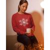 imageTstars Snowflake Sweatshirt for Women Teen Girls Ugly Christmas Sweater Style Xmas Holiday SweatshirtsRed