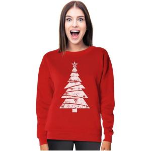 imageTstars Meeowee Cat Sweatshirt Women Teen Girls Snowflake Ugly Christmas Sweater Style Medium Red