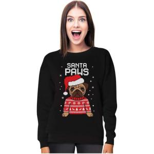 imageTstars Santa Paws Sweatshirt Women Teen Girls Pug Ugly Christmas Sweater StylePaws  Black