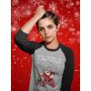 imageTstars I Touch My Elf Ugly Christmas Sweater 34 Women Sleeve Baseball Jersey ShirtBlackGray