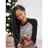 imageTstars I Touch My Elf Ugly Christmas Sweater 34 Women Sleeve Baseball Jersey ShirtBlackGray