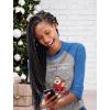 imageTstars I Touch My Elf Ugly Christmas Sweater 34 Women Sleeve Baseball Jersey ShirtBlueGray