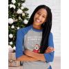 imageTstars I Touch My Elf Ugly Christmas Sweater 34 Women Sleeve Baseball Jersey ShirtBlueGray