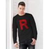 imageTstars Team Rocket Inspired Shirt Mens R Print Anime Costume Halloween Long Sleeve Shirts for MenBlack