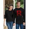 imageTstars Team Rocket Inspired Shirt Mens R Print Anime Costume Halloween Long Sleeve Shirts for MenWhite