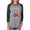 imageTstars I Touch My Elf Ugly Christmas Sweater 34 Women Sleeve Baseball Jersey ShirtBlackGray