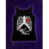 imageHalloween Pregnant Skeleton Baby Girl Xray Maternity Tank TopBlack