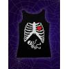 imageTstars Maternity Halloween Tank Top Pregnant Skeleton with Baby Ribcage Xray Costume Pregnancy TopsBlack