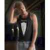 imageTstars Printed Tuxedo Funny Tank Tops for Men Suit with Bow Tie Wedding Bachelor Party Halloween Costume Mens Tux TopBlack