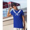 imageTstars Sailor Costume Shirt Men Nautical Theme Captain Navy Anchor Sailors Mens Halloween ShirtsBlue