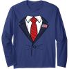 imageFunny USA President Suit Easy Halloween Costume Long Sleeve TShirtNavy Blue