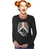 imageTstars Halloween  Pregnant Skeleton Xray Ribcage Costume Maternity Long Sleeve ShirtBlack