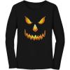 imageTstars Halloween Scary Evil Pumpkin Face Jack O Lantern Womens Long Sleeve TShirtBlack