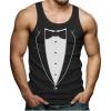 imageTstars Printed Tuxedo Funny Tank Tops for Men Suit with Bow Tie Wedding Bachelor Party Halloween Costume Mens Tux TopBlack
