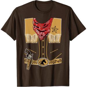 imageCowboy Cowgirl Halloween Easy Costume Outfit TShirtBrown