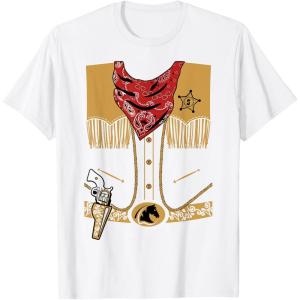 imageCowboy Cowgirl Halloween Easy Costume Outfit TShirtWhite