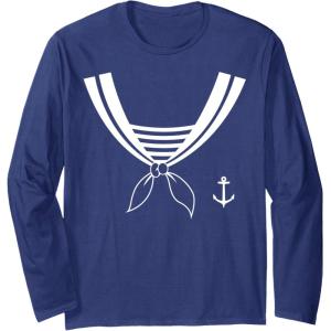 imageHalloween SailorEasy Costume Long Sleeve TShirtNavy Blue